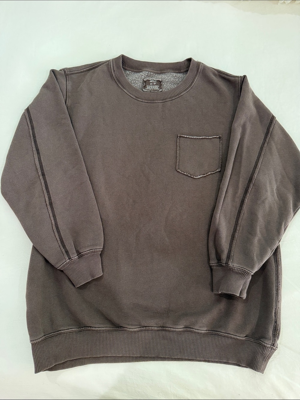 aerie Women's Crewneck Sweatshirt in brown